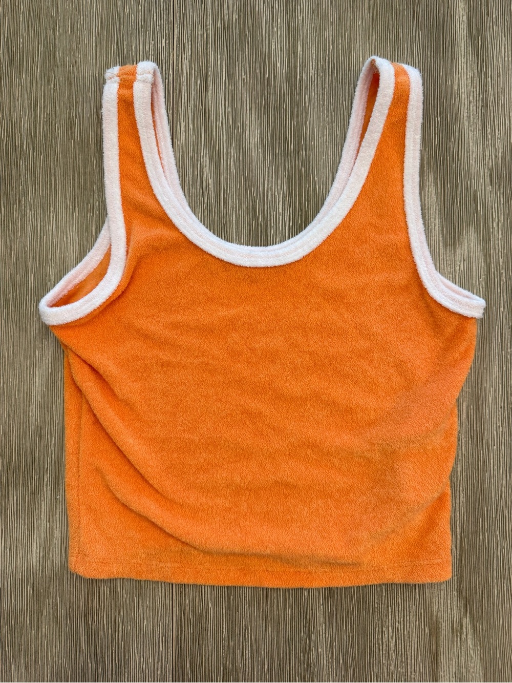 Hollister Orange Terry Tank with White Trim